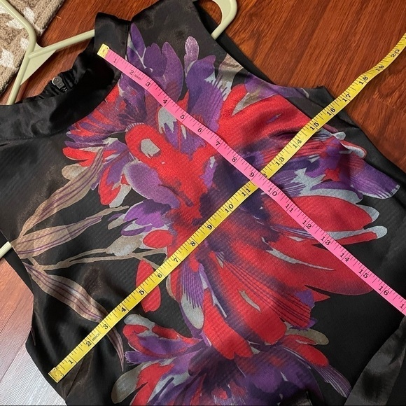 Apostrophe Black High Neck Floral Midi Dress Size 2 - Picture 6 of 7